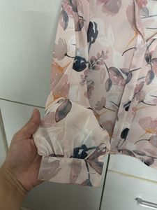 Sheer Floral Print Blouse