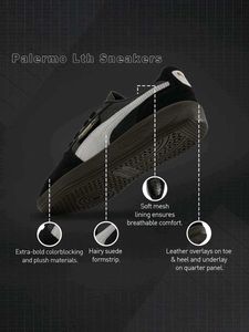 Puma Palermo Unisex Black Leather Sneakers