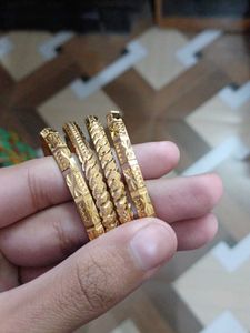 2 Pc Left Only Beautiful Gold Plated Bangle