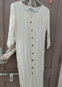 Comfortable White Button-Down Kurta