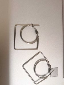 Geometric Silver Earrings