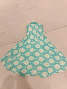 Blue Printed Kurta Set for Girls