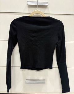 Zara squared ribbed top