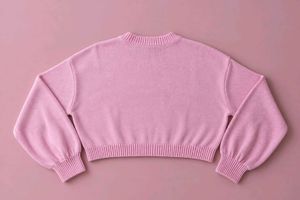 SOFT PINK CROPPED CREW NECK KNIT SWEATER