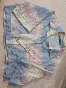 Colorful Textured Button-Down Shirt