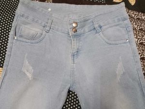 sky blue denim skinny jeans(woman)