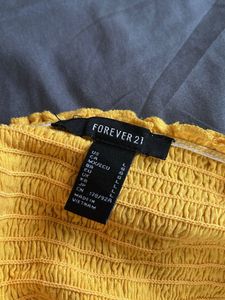 Yellow Smocked Off-Shoulder Top