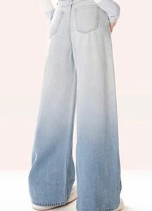 Wide Leg Jeans with Ombre Wash