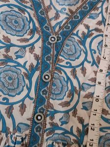Beautiful Blue Floral Print Kurta