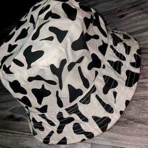 y2k cow print bucket hat
