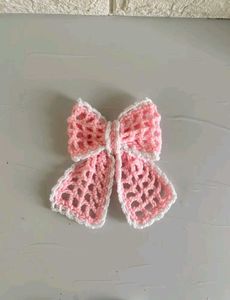 Crocheted Bow Hair Clips - Set of 2
