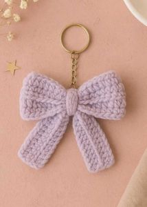 Crocheted Bow Keychain