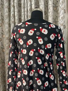 Festive Santa Print Mini Dress
