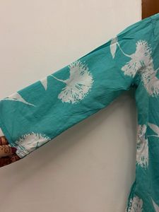 Stylish Teal Floral Kurta