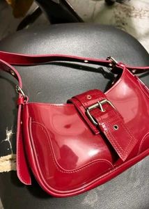 Chic Patent Red Shoulder Bag