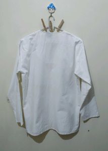 Cibuka Unisex White Kurti Tunic Gold Embroidery