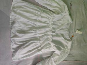 White Textured Peplum Top