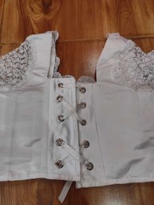 White Lace Sleeve Blouse