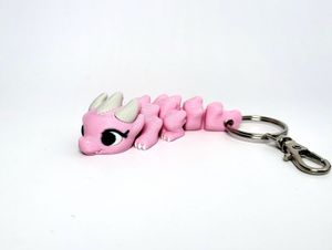 Cute Pink Dragon Articulated Keychain