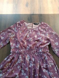 Chic Floral Print Midi Dress ( L size )