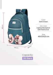 Stylish Teal Backpack with Floral Print