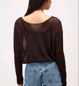Sheer Knit Long Sleeve Top