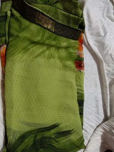 Beautiful Green Floral Saree