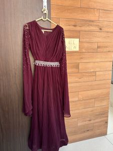 Elegant Wine  Maxi Dress