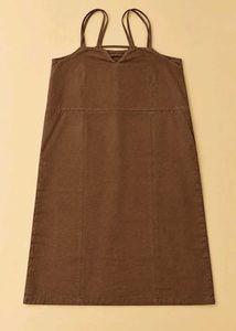 BROWN DOUBLE STRAP POCKET DRESS