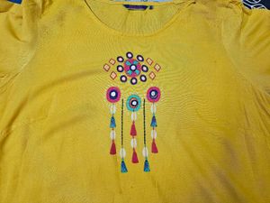 Yellow Ruffled Sleeve Top