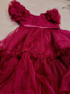 Elegant Magenta Tulle Gown