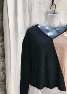 Color Block V-Neck Long Sleeve Top