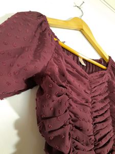 Dark Brown Western Full Sleeve Top(women's)