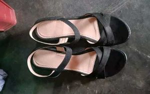 Black Wedges Sandal For Girls/Women