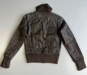 Vero Moda Fitted Brown Leather Bomber Jacket
