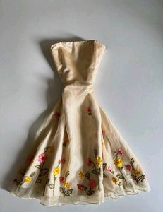 Charming Floral Strapless Dress
