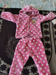 Cute Pink Polka Dot Baby Set
