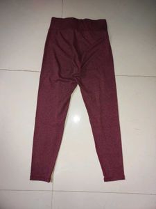 Burgundy High-Waisted Athleisure Leggings