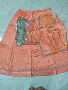 Elegant Peach rajputi poshak