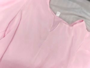 Chic Pink Ruffled Sleeve Top