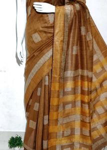 Elegant Brown Saree with Geometric Pattern
