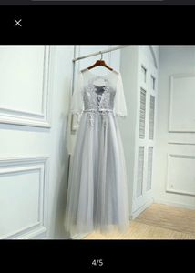 A Line O Neck Long Evening Gown Dress