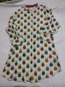 Cream Kurta with Beetle Print
