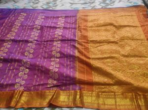 Vibrant Purple & Gold Saree