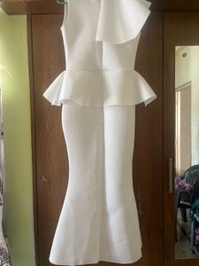 Elegant White Peplum Dress