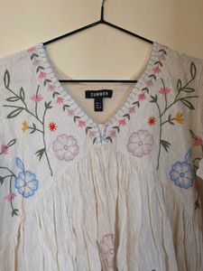🤍Embroidered Cotton Kurta🤍