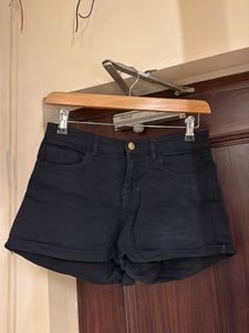 Black Denim Shorts