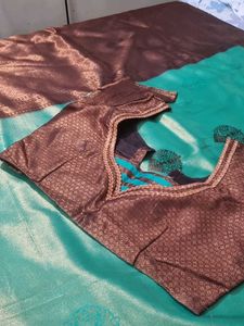 Green &amp; Brown Silk Saree