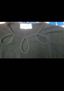 Black crop Top with Cutout Detail