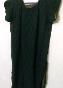 Green Ethnic Kurta with Sequins